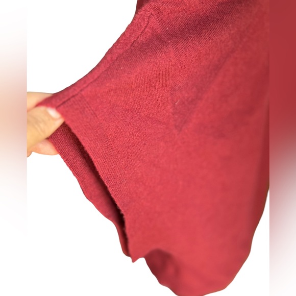 Nordstrom 100% cashmere open short sleeve burgundy red cardigan sz S/M